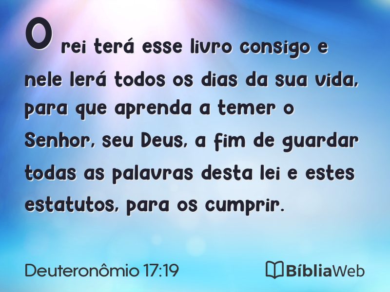 Deuteronômio 17:19 em imagem para compartilhar