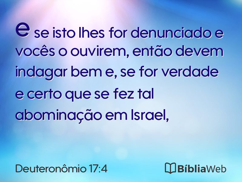 Deuteronômio 17:4 em imagem para compartilhar