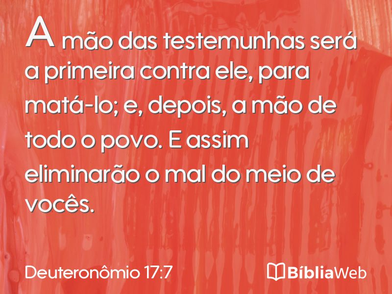 Deuteronômio 17:7 em imagem para compartilhar