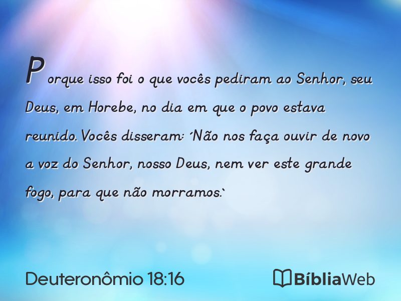 Deuteronômio 18:16 em imagem para compartilhar