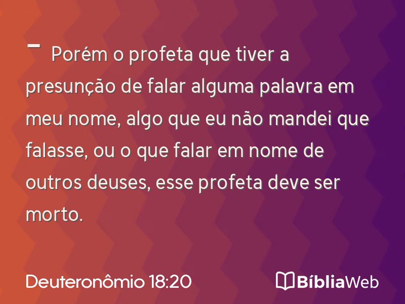 Deuteronômio 18:20 em imagem para compartilhar