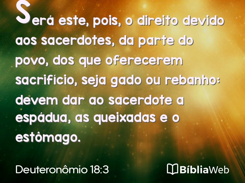 Deuteronômio 18:3 em imagem para compartilhar