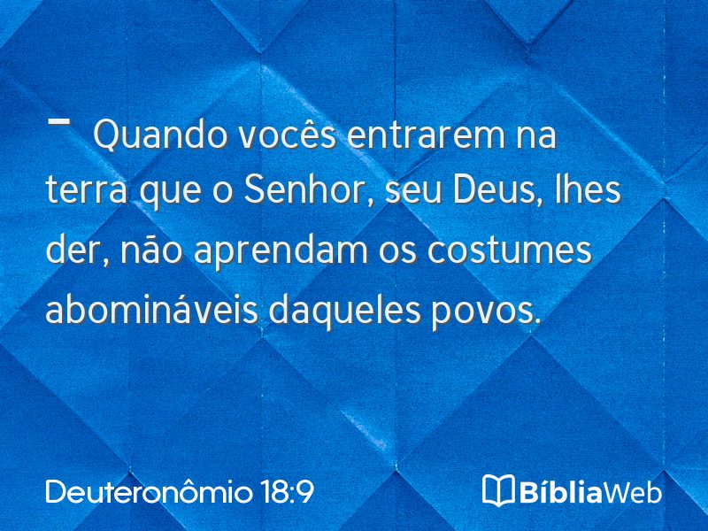 Deuteronômio 18:9 em imagem para compartilhar