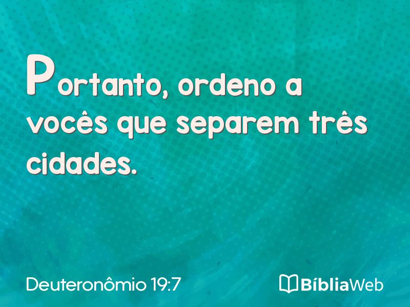Deuteronômio 19:7 em imagem para compartilhar