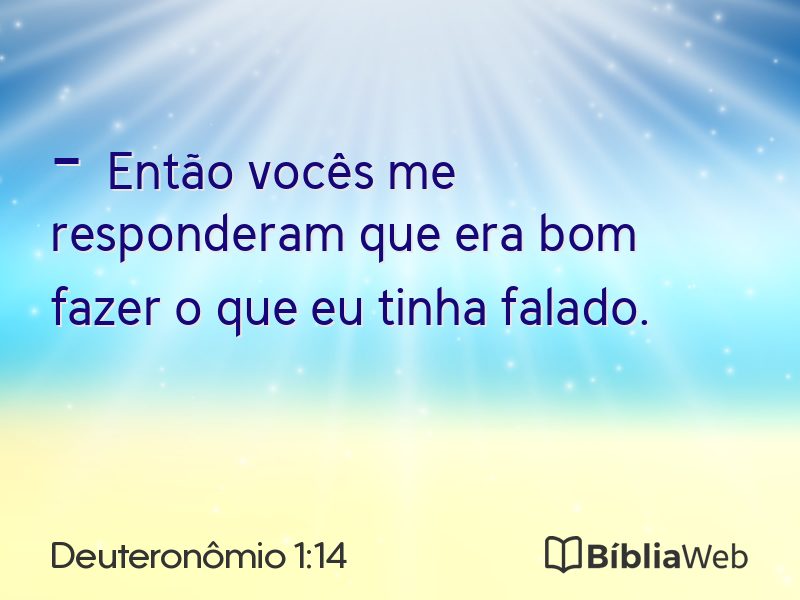 Deuteronômio 1:14 em imagem para compartilhar