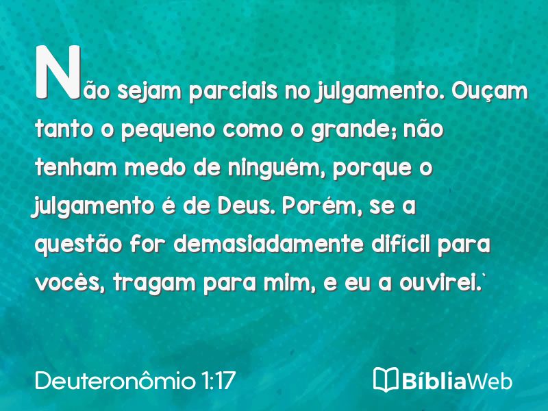 Deuteronômio 1:17 em imagem para compartilhar