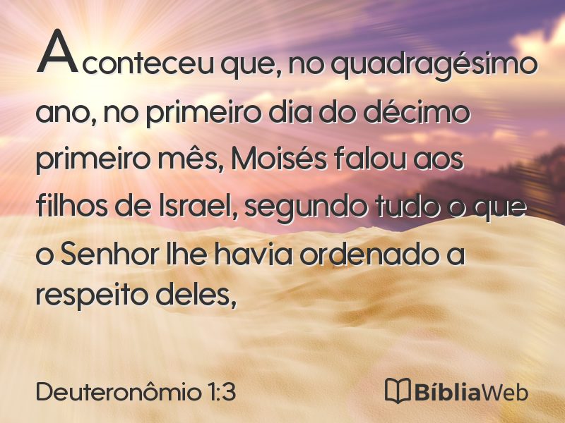 Deuteronômio 1:3 em imagem para compartilhar