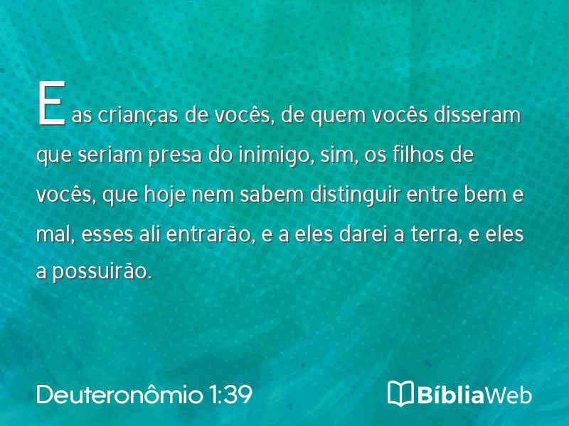 Deuteronômio 1:39 em imagem para compartilhar