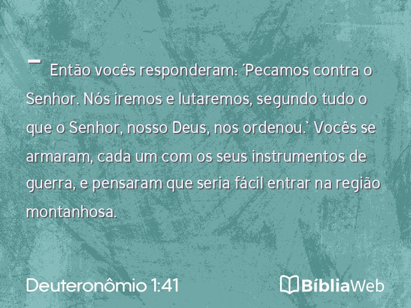 Deuteronômio 1:41 em imagem para compartilhar