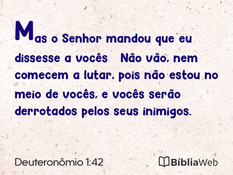 Deuteronômio 1:42 em imagem para compartilhar