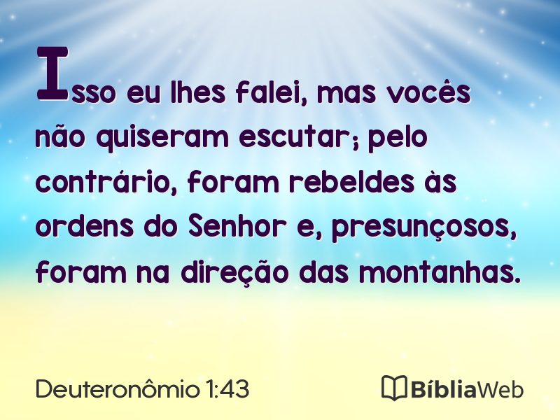 Deuteronômio 1:43 em imagem para compartilhar