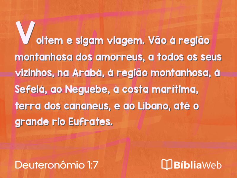 Deuteronômio 1:7 em imagem para compartilhar