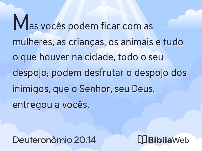 Deuteronômio 20:14 em imagem para compartilhar