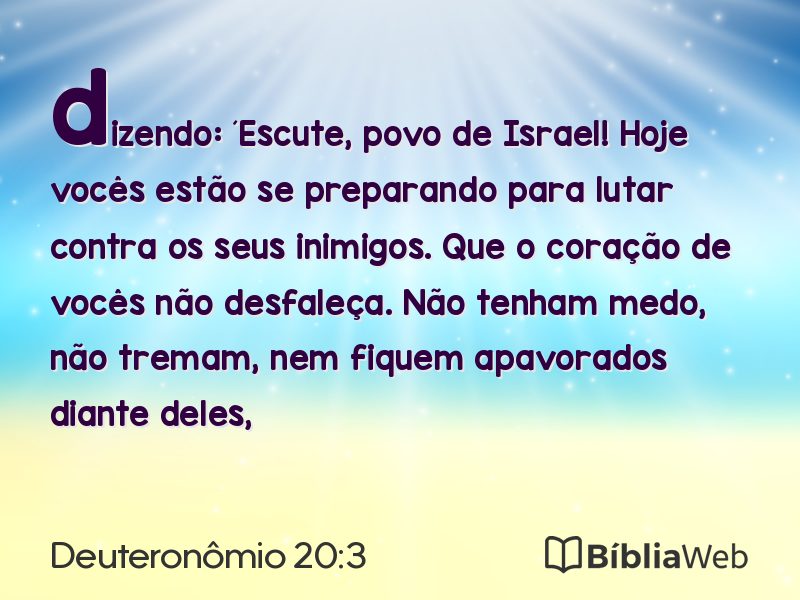 Deuteronômio 20:3 em imagem para compartilhar