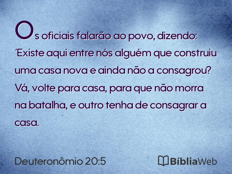 Deuteronômio 20:5 em imagem para compartilhar