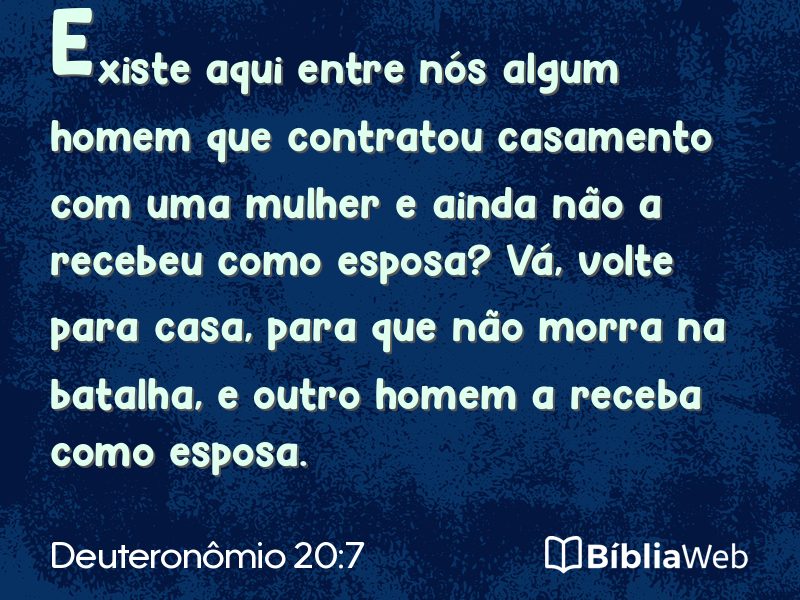 Deuteronômio 20:7 em imagem para compartilhar
