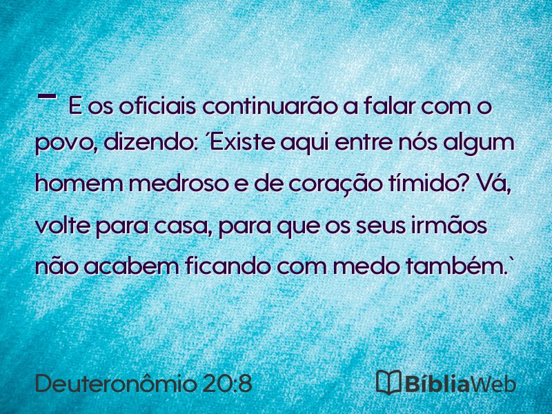 Deuteronômio 20:8 em imagem para compartilhar