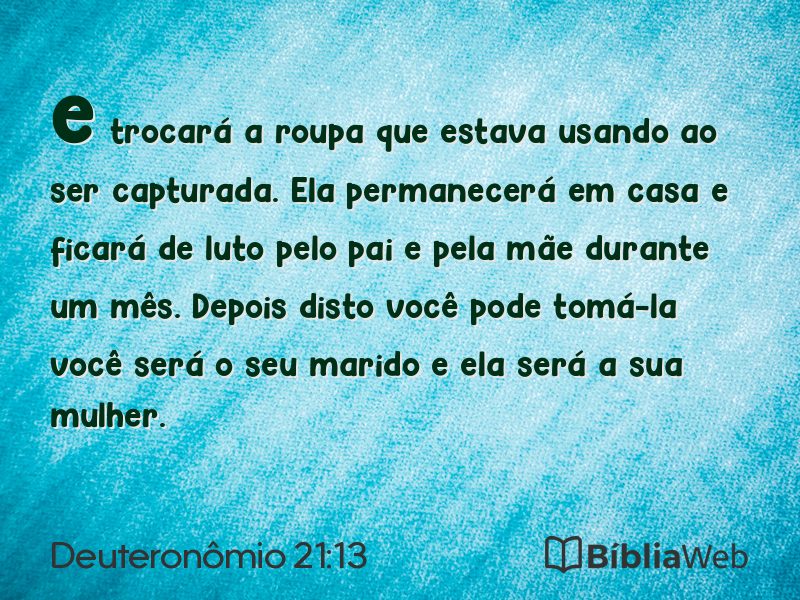 Deuteronômio 21:13 em imagem para compartilhar