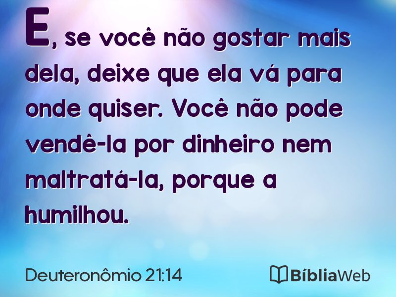 Deuteronômio 21:14 em imagem para compartilhar