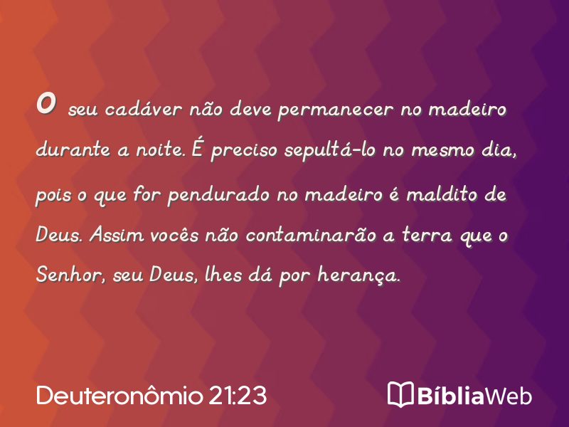 Deuteronômio 21:23 em imagem para compartilhar