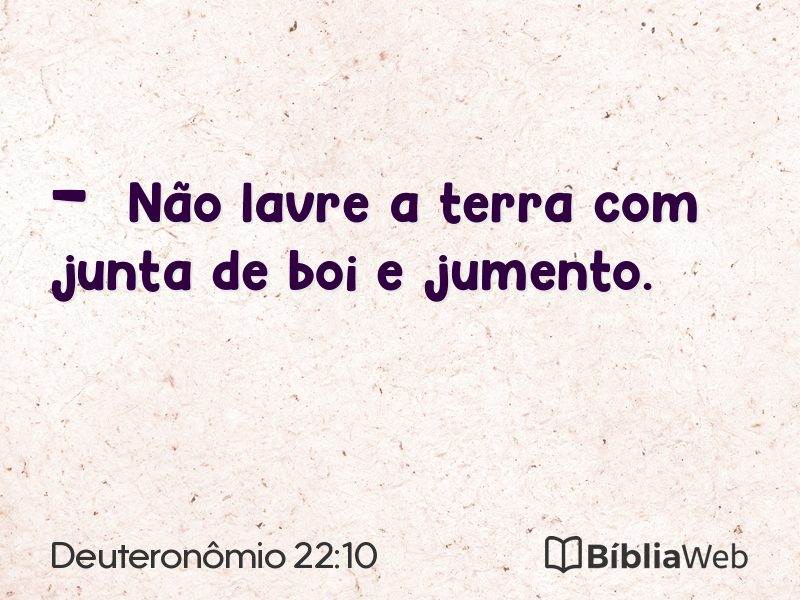 Deuteronômio 22:10 em imagem para compartilhar