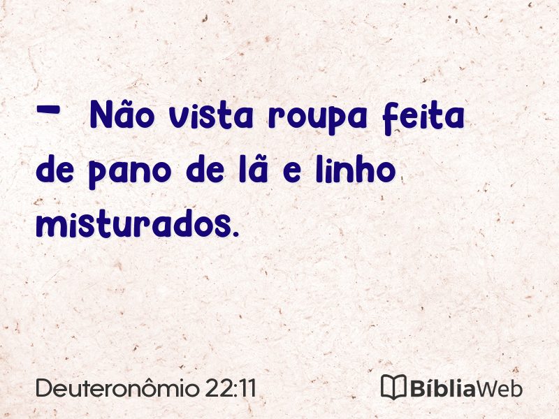 Deuteronômio 22:11 em imagem para compartilhar