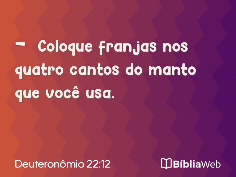 Deuteronômio 22:12 em imagem para compartilhar