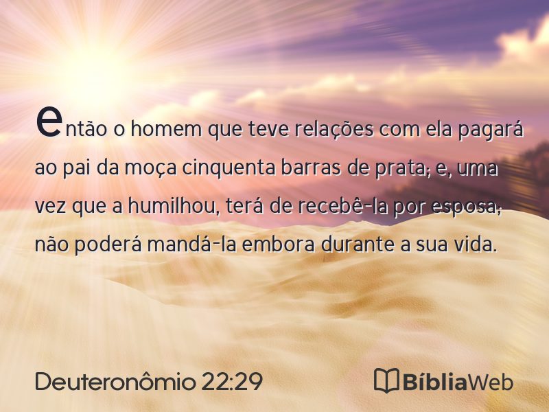 Deuteronômio 22:29 em imagem para compartilhar