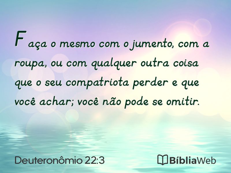 Deuteronômio 22:3 em imagem para compartilhar