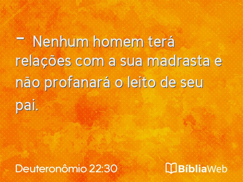 Deuteronômio 22:30 em imagem para compartilhar