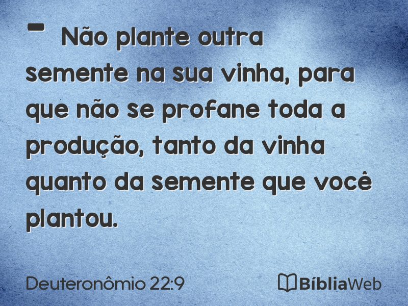 Deuteronômio 22:9 em imagem para compartilhar