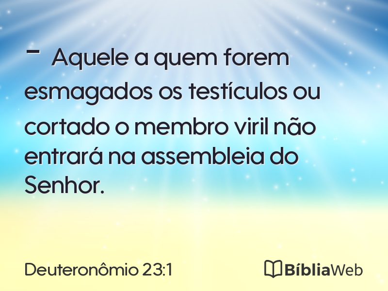 Deuteronômio 23:1 em imagem para compartilhar