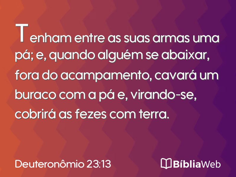 Deuteronômio 23:13 em imagem para compartilhar