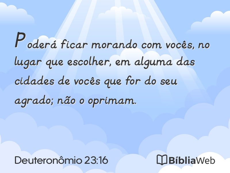 Deuteronômio 23:16 em imagem para compartilhar