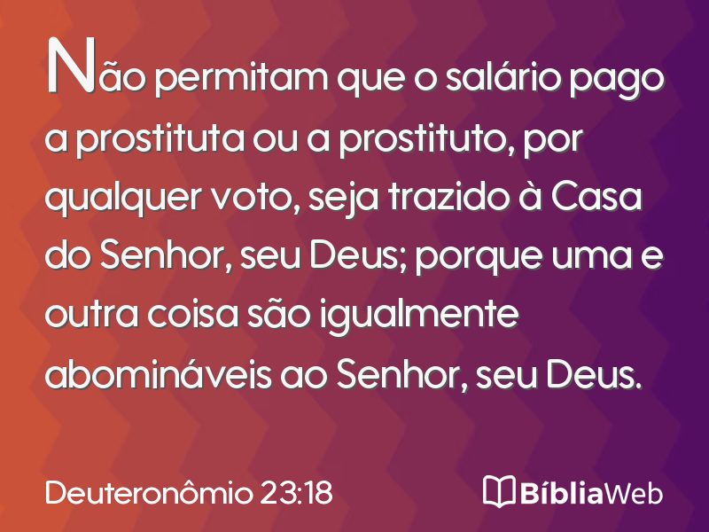 Deuteronômio 23:18 em imagem para compartilhar