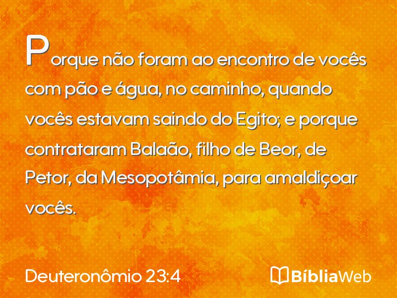 Deuteronômio 23:4 em imagem para compartilhar