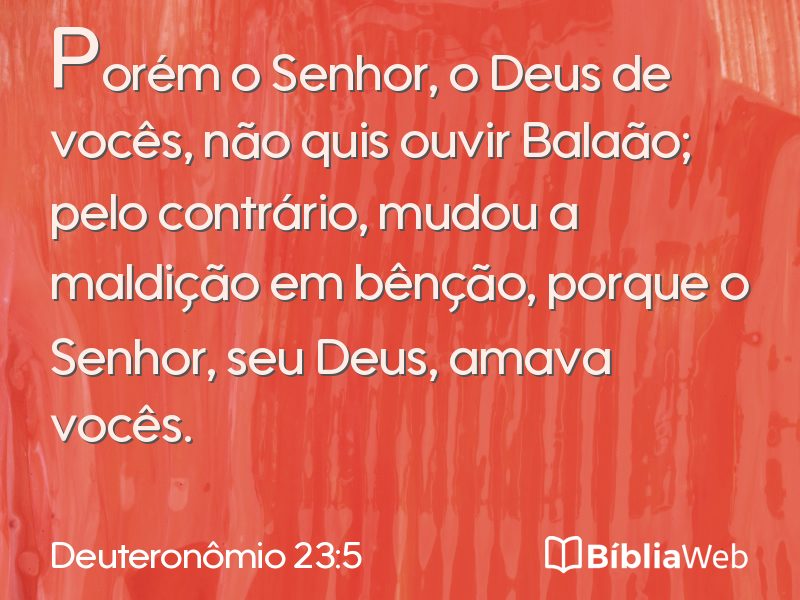 Deuteronômio 23:5 em imagem para compartilhar