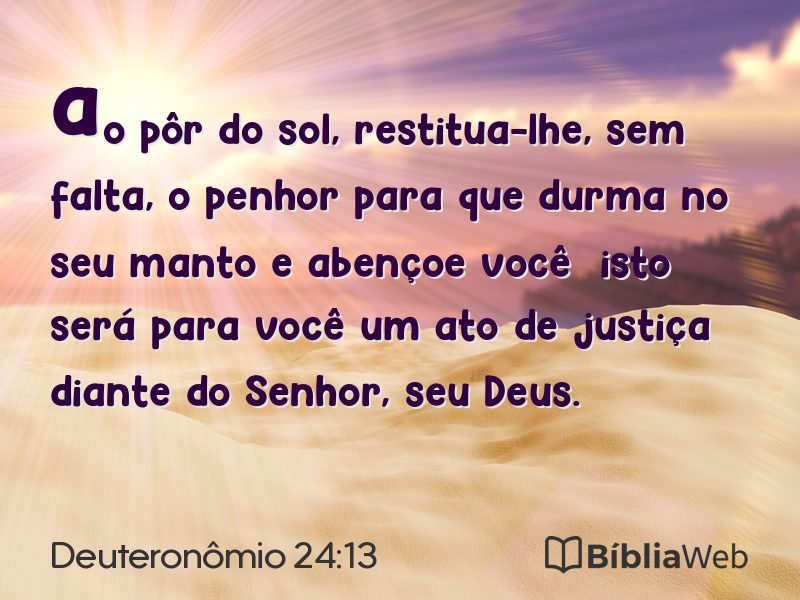 Deuteronômio 24:13 em imagem para compartilhar