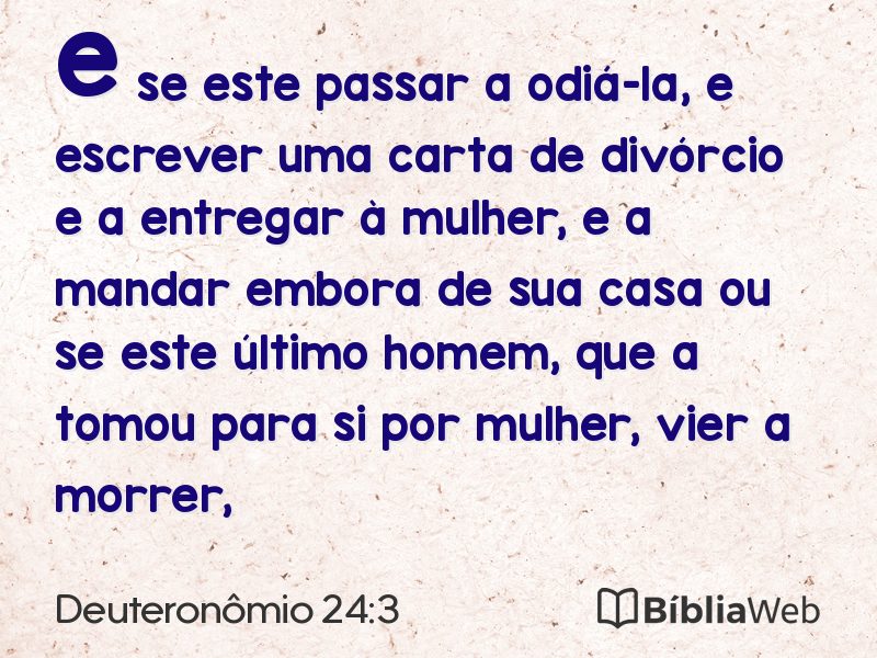 Deuteronômio 24:3 em imagem para compartilhar
