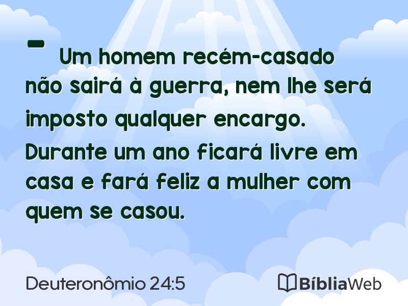Deuteronômio 24:5 em imagem para compartilhar