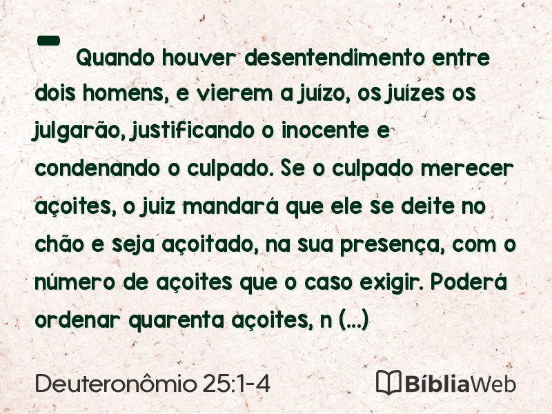 Deuteronômio 25:1-4 em imagem para compartilhar
