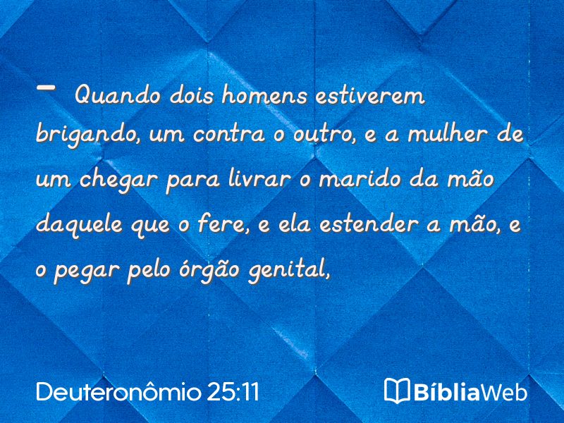 Deuteronômio 25:11 em imagem para compartilhar