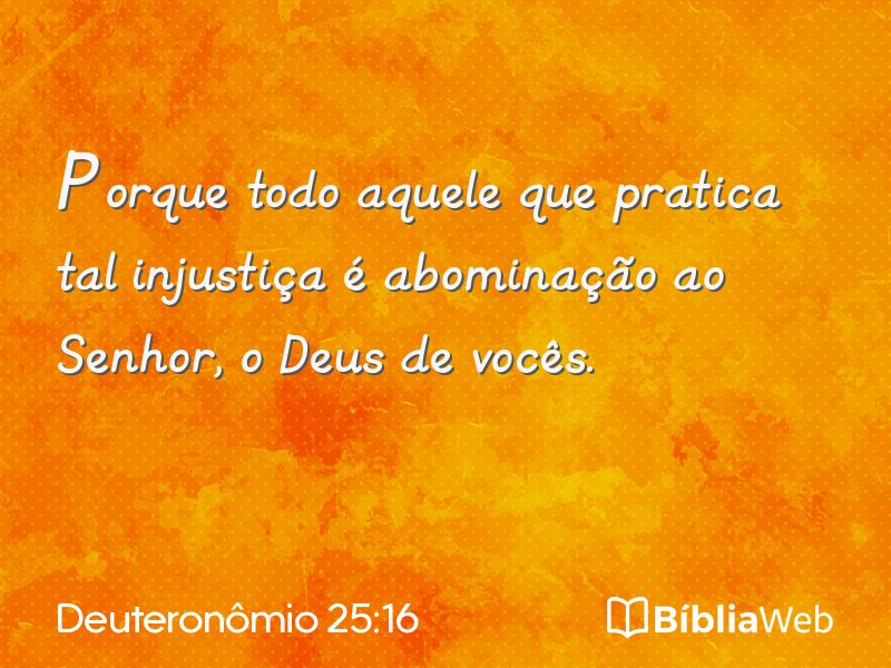 Deuteronômio 25:16 em imagem para compartilhar