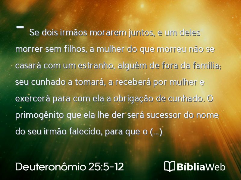Deuteronômio 25:5-12 em imagem para compartilhar