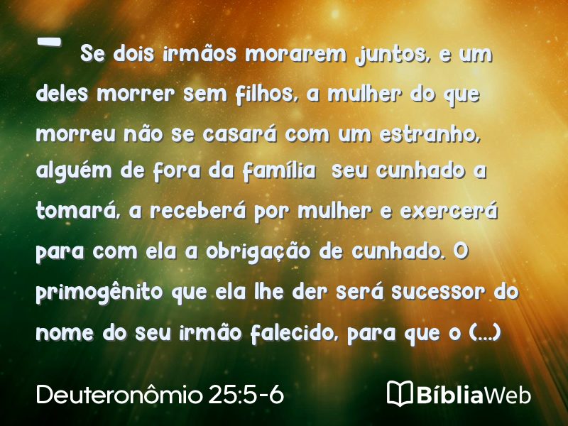 Deuteronômio 25:5-6 em imagem para compartilhar