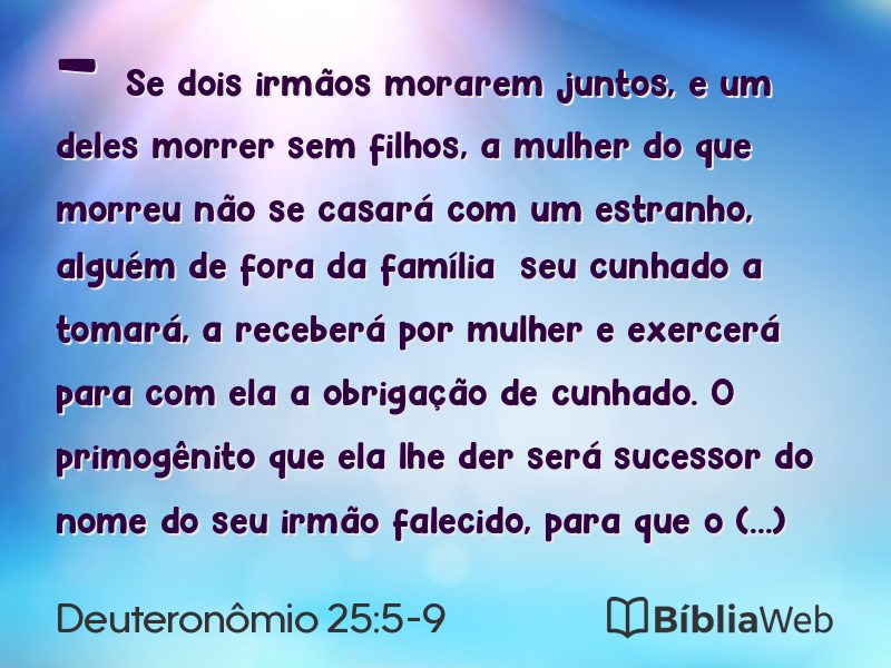 Deuteronômio 25:5-9 em imagem para compartilhar