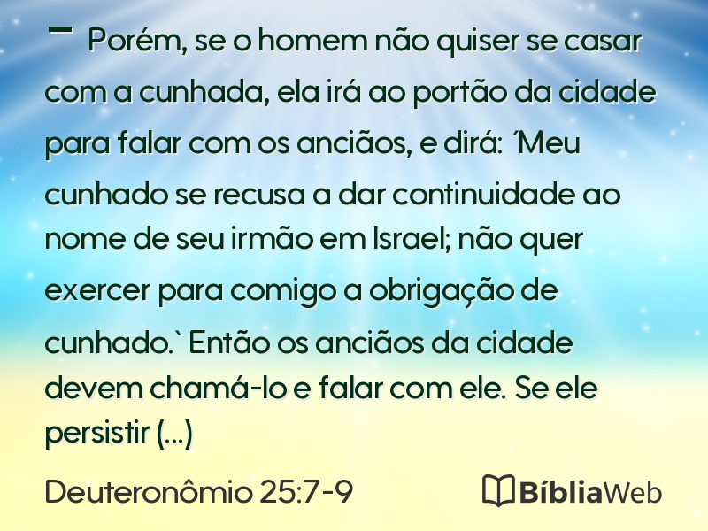 Deuteronômio 25:7-9 em imagem para compartilhar