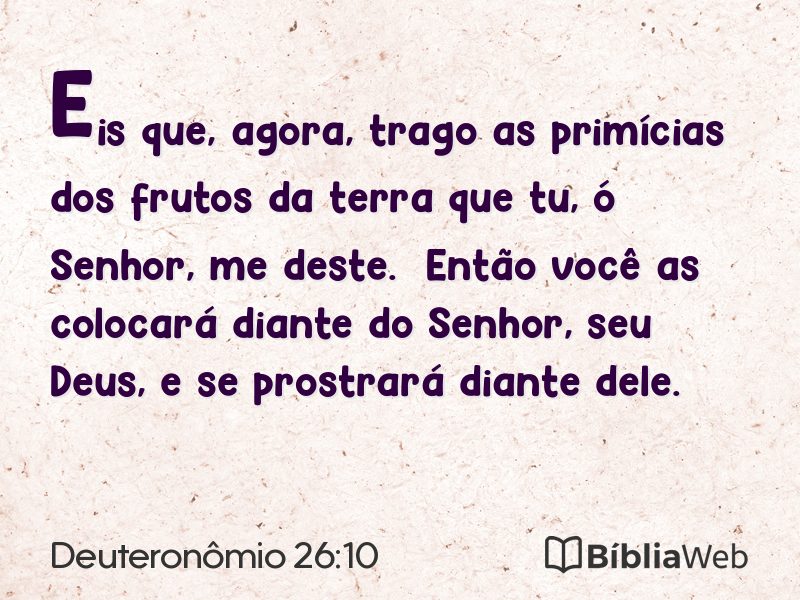 Deuteronômio 26:10 em imagem para compartilhar