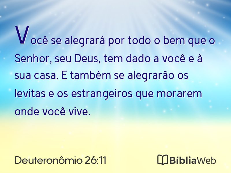 Deuteronômio 26:11 em imagem para compartilhar