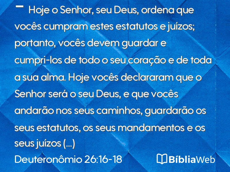 Deuteronômio 26:16-18 em imagem para compartilhar